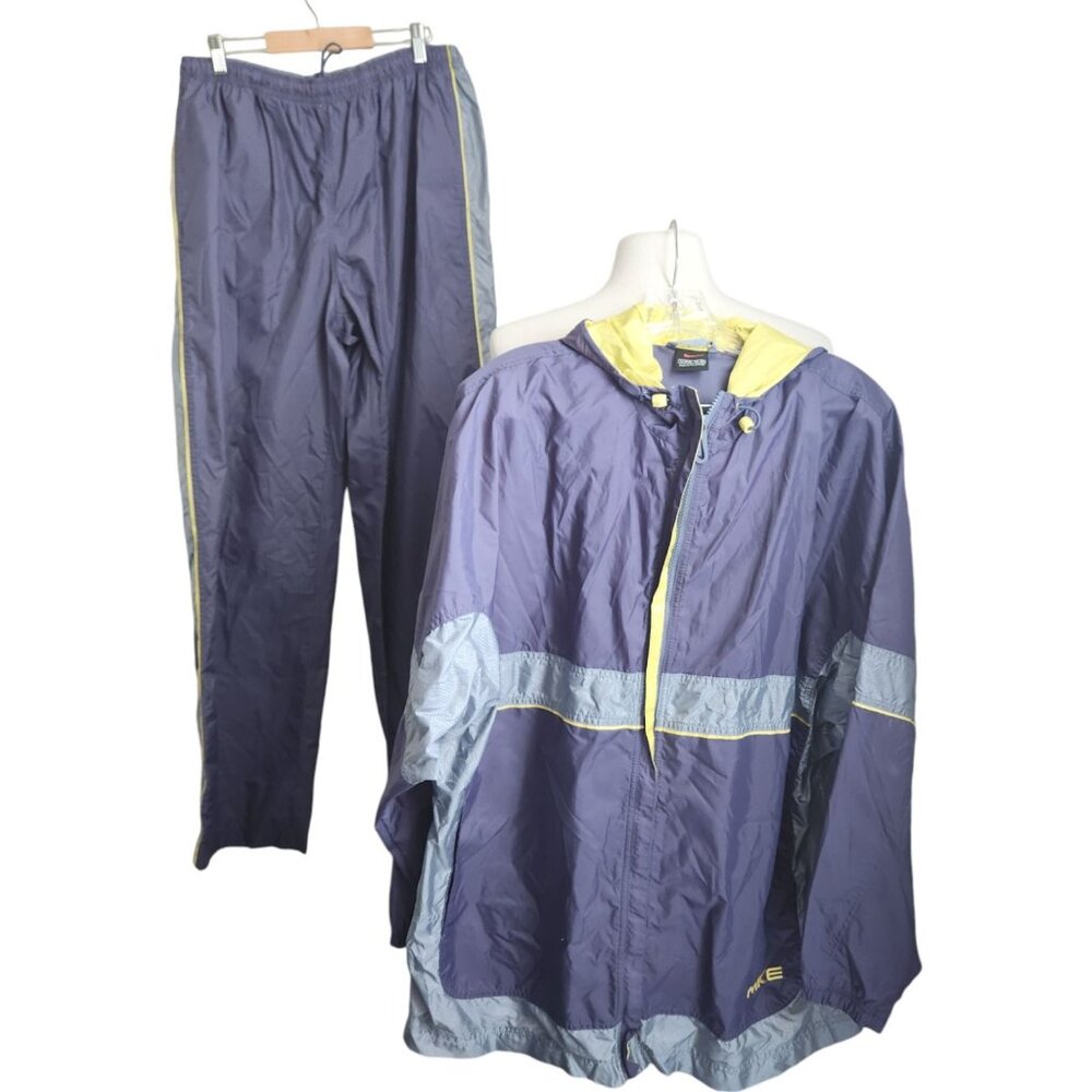 Vintage 90s Y2K Nike Baggy Women’s XL 16-18 Track Suit 2‎ PC Hooded Jacket Pants